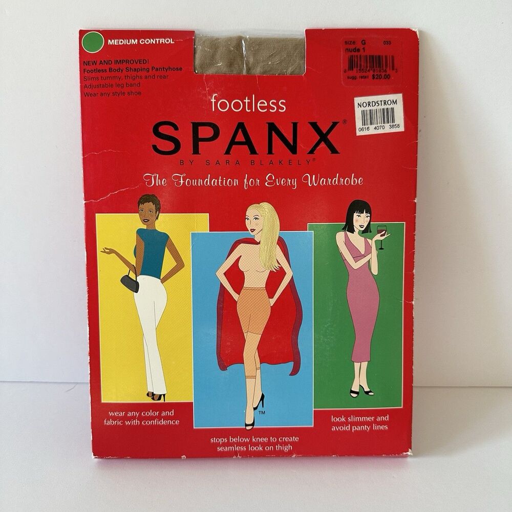 SPANX Footless Bodyshaping Pantyhose - Nude - Size G - NWT Y2K Vintage 2000s